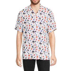 NWT Mens Brooklyn Cloth Skull Print Camp Shirt Large So Cool Skulls Large